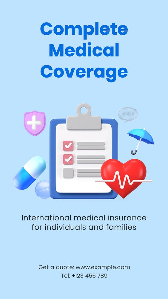 Medical insurance Facebook story template, editable design