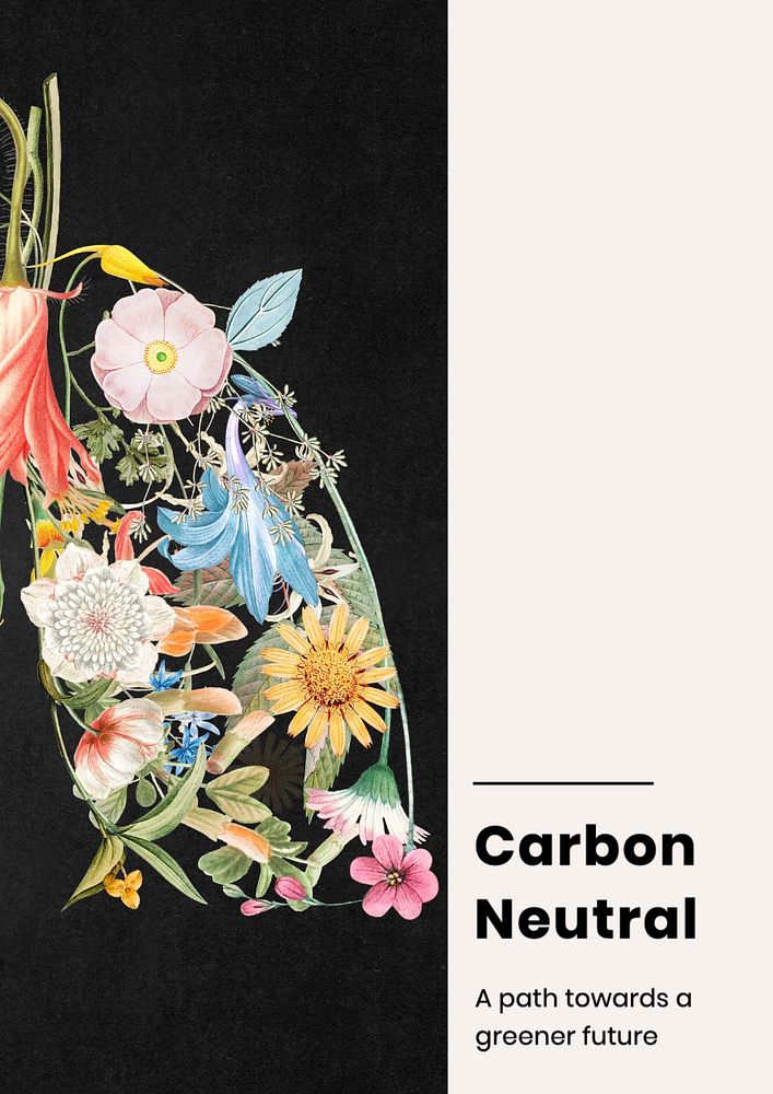 Carbon neutral  poster template, editable text and design