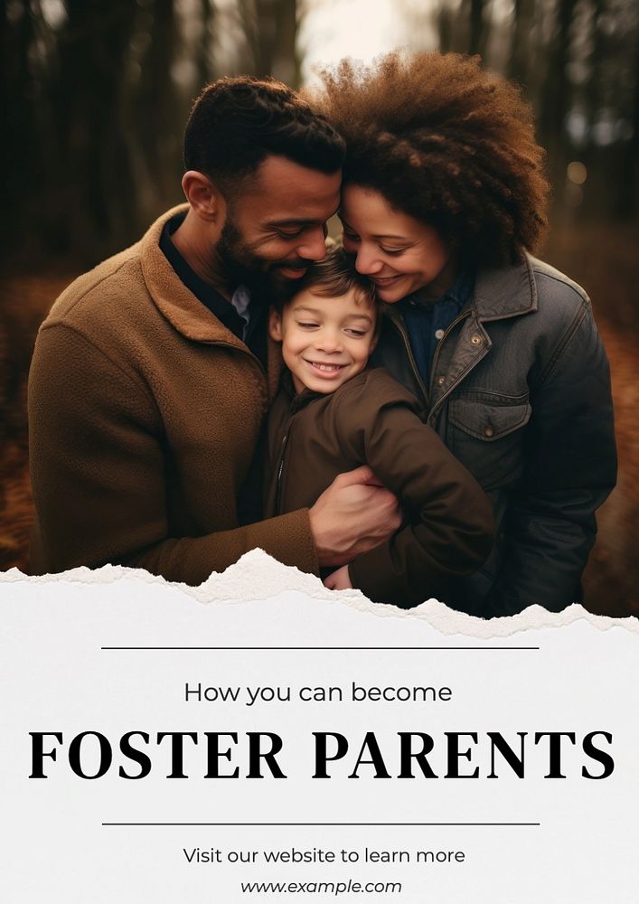 Foster parent flyer template, editable text and design