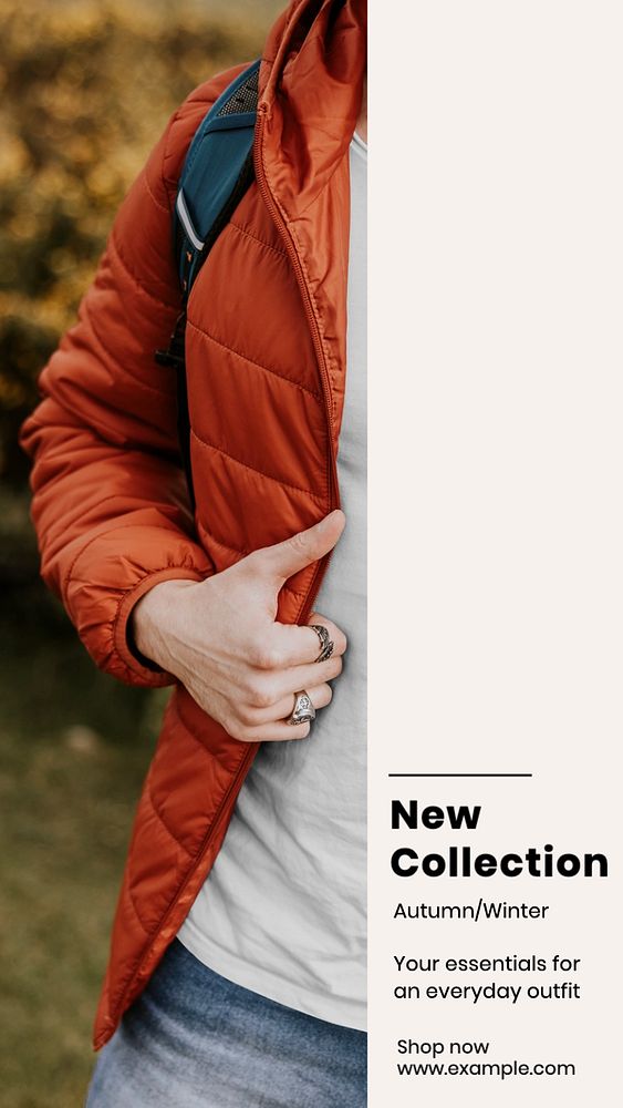 New collection  Instagram story template, editable text