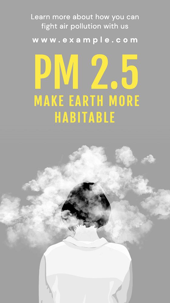 Air pollution campaign  Instagram story template, editable text