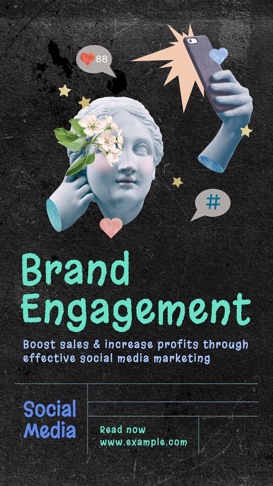 Brand engagement Facebook story template, editable design