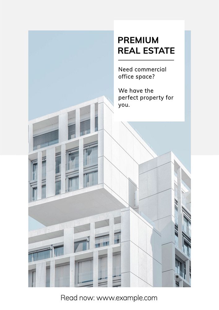 Premium real estate  poster template, editable text and design