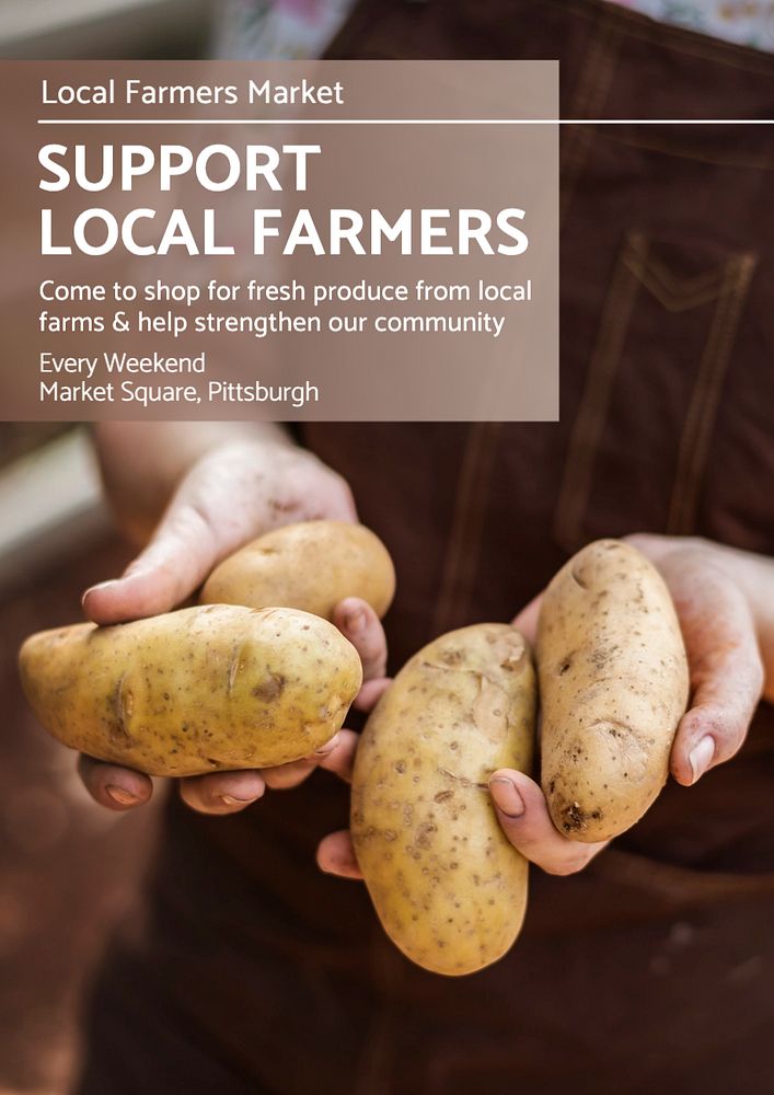 Support local farmers  poster template, editable text and design