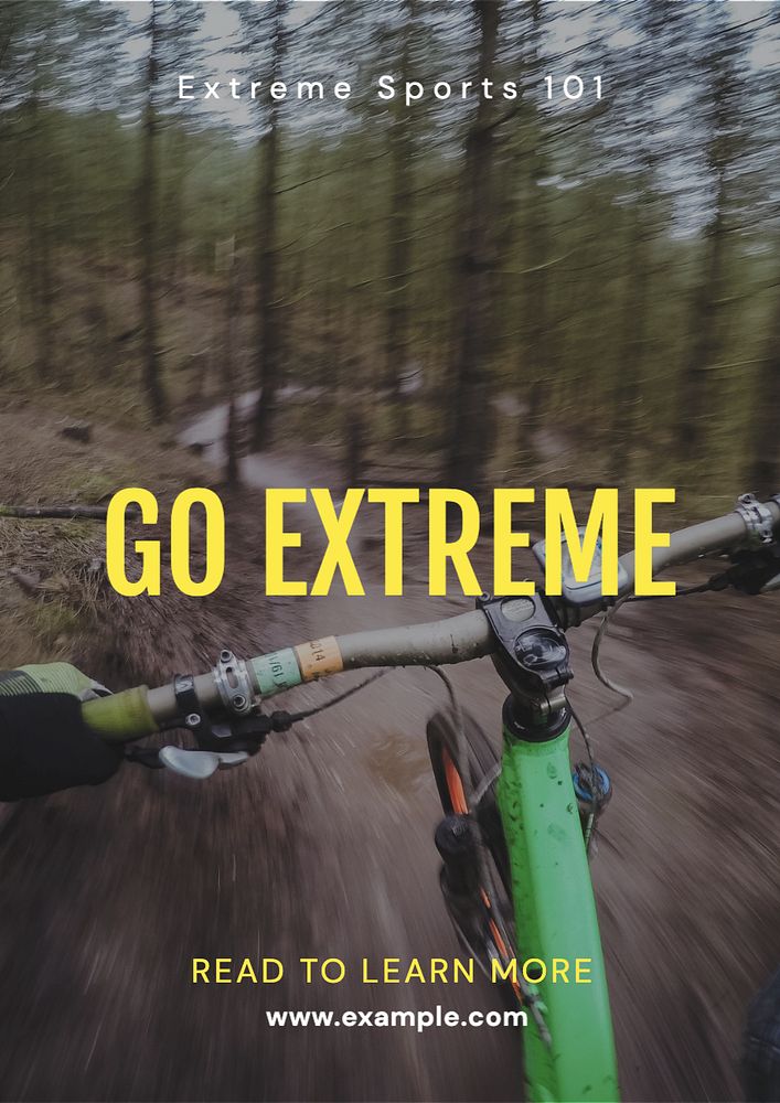 Extreme sports  poster template, editable text and design