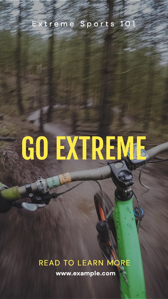 Extreme sports  Instagram story template, editable text