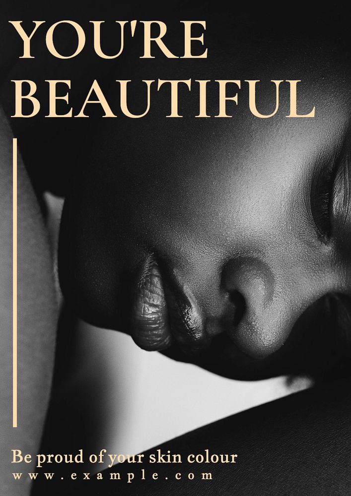 Black is beautiful  poster template, editable text and design