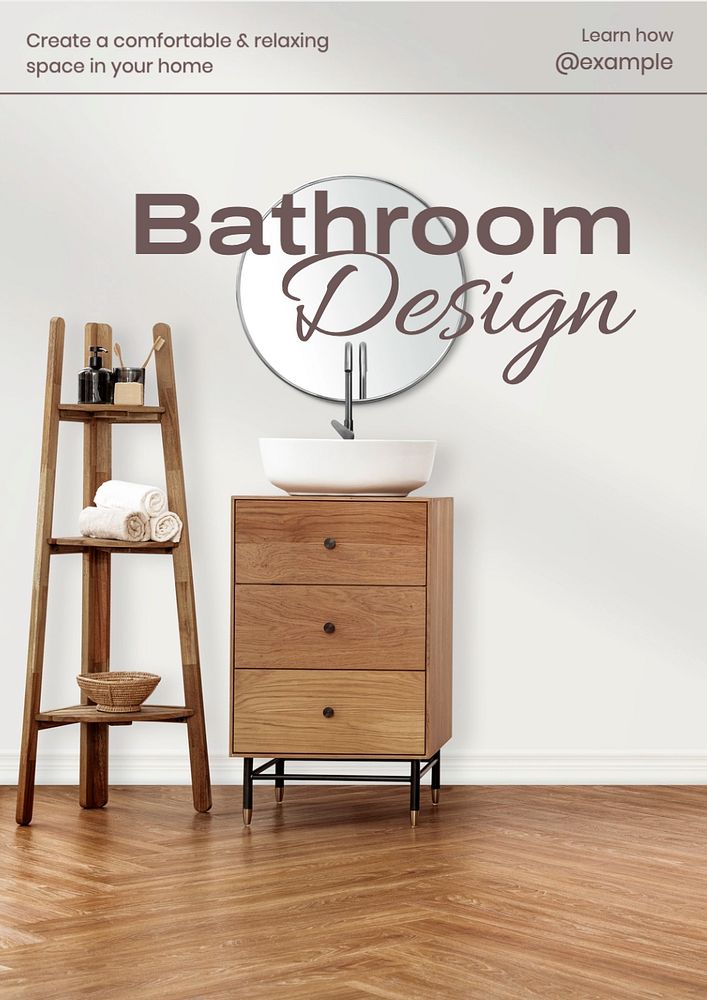 Bathroom design  poster template, editable text and design