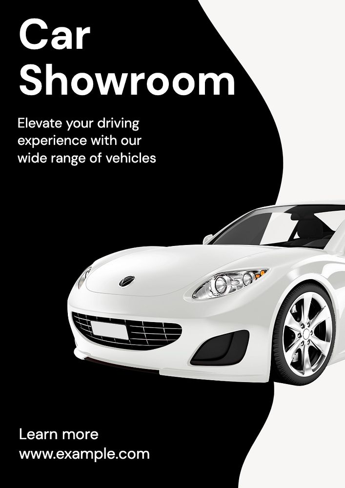 Car showroom poster template, editable text and design