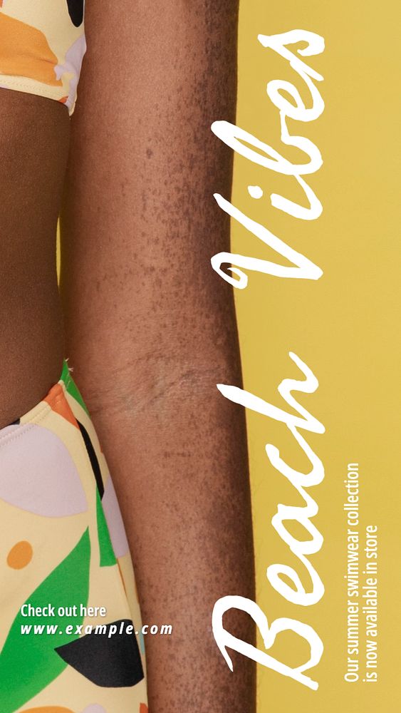 Beach vibes Instagram story template, editable text