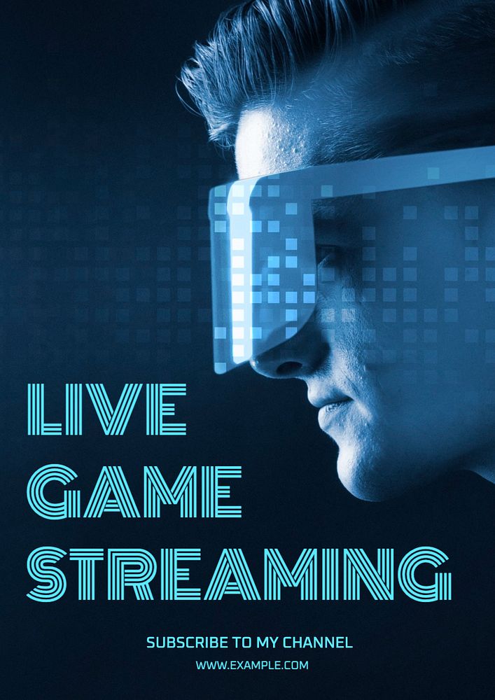 Live game streaming  poster template, editable text and design