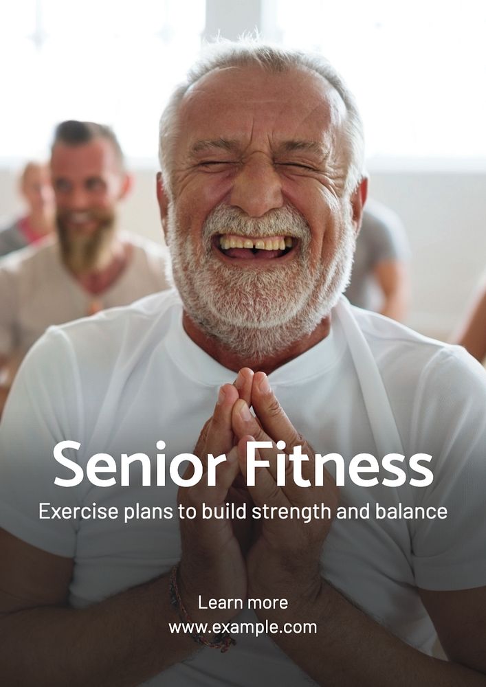 Senior fitness  poster template, editable text and design