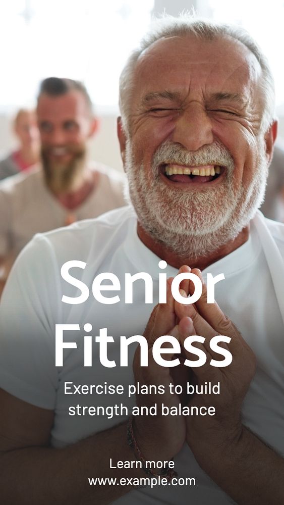 Senior fitness  Instagram story template, editable text