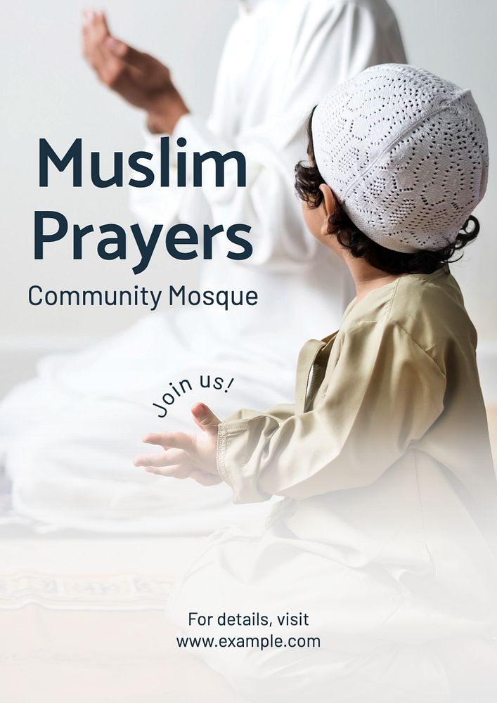 Muslim prayers  poster template, editable text and design