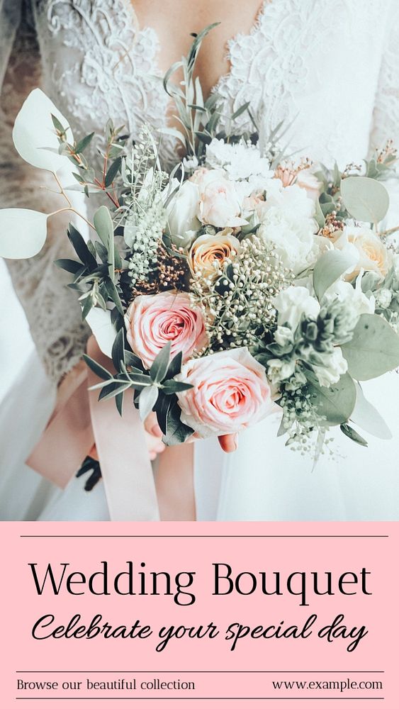 Wedding flowers Instagram story template, editable text