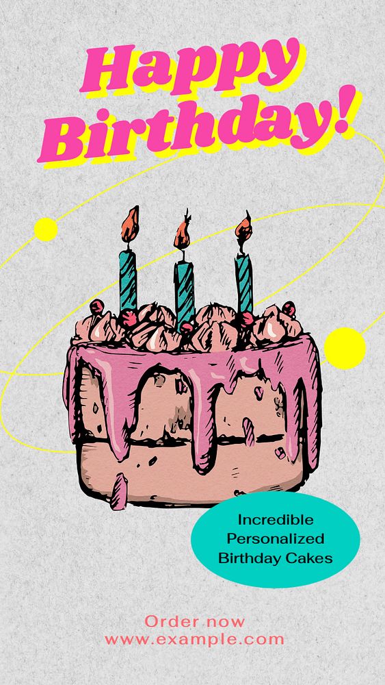 Happy birthday Facebook story template, editable design