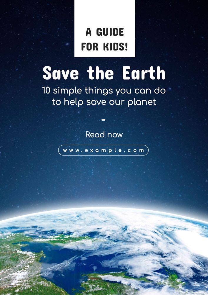 Save the earth poster template, editable text and design