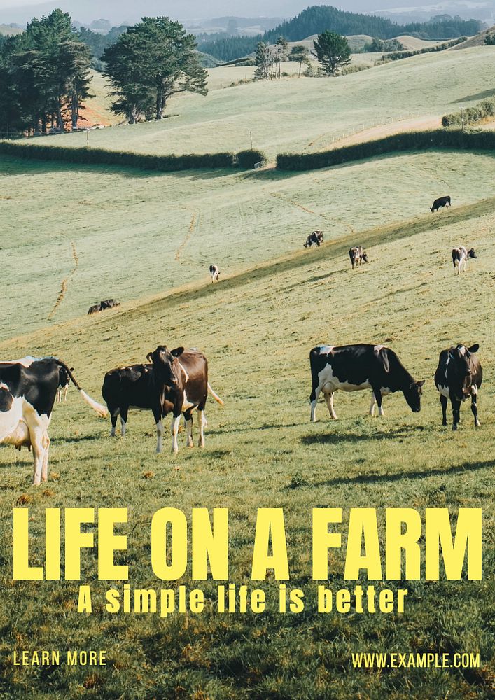 Farm life  poster template, editable text and design