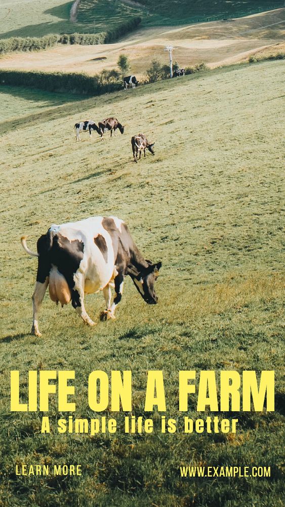 Farm life  Instagram story template, editable text