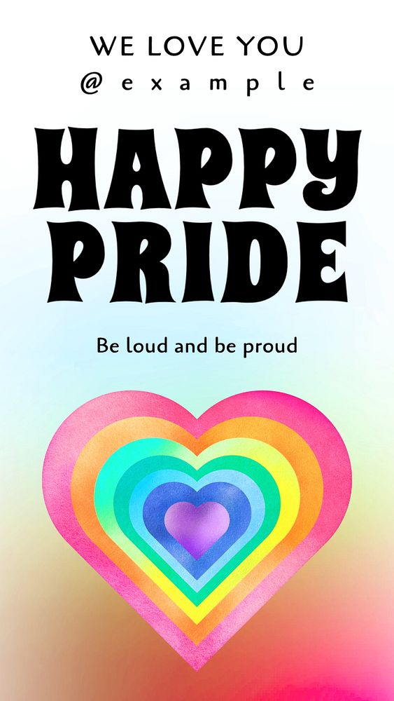 Happy pride month Facebook story template, editable design