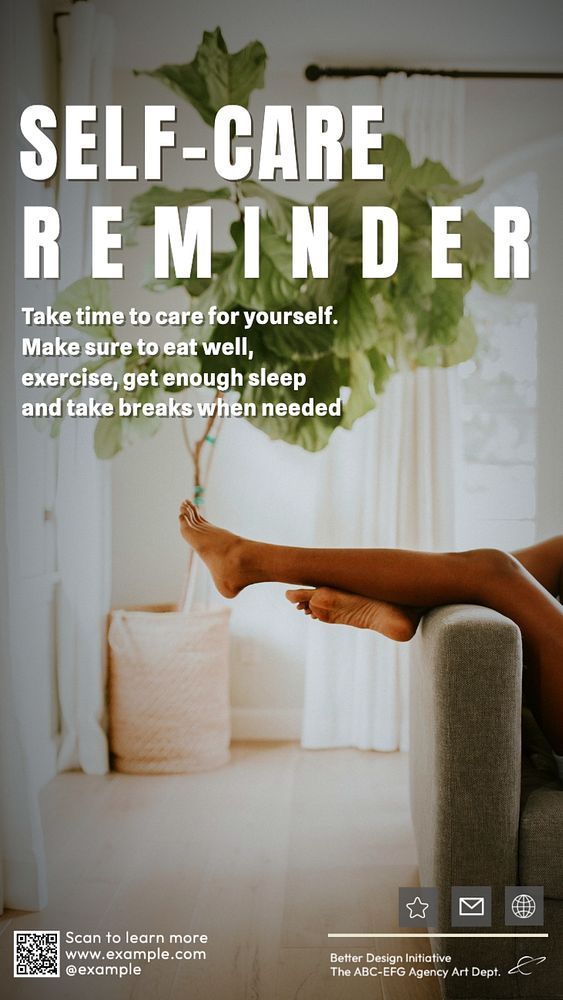 Self care reminder Instagram story template, editable text