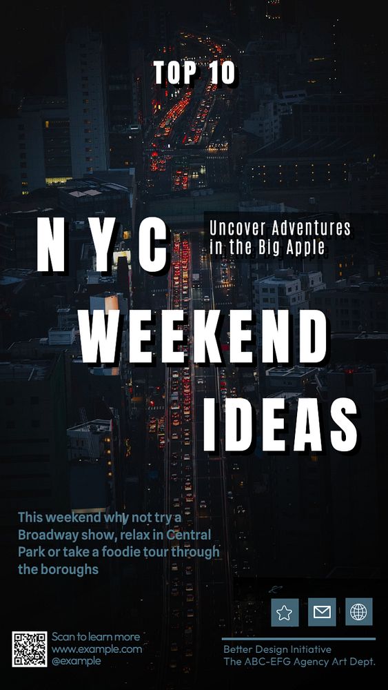 Weekend nyc Instagram story template, editable text