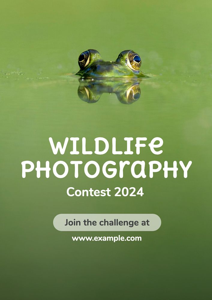 Wildlife photography contest poster template, editable text and design