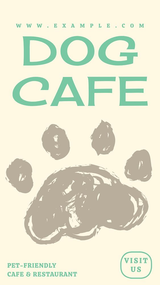 Dog cafe Facebook story template, editable design