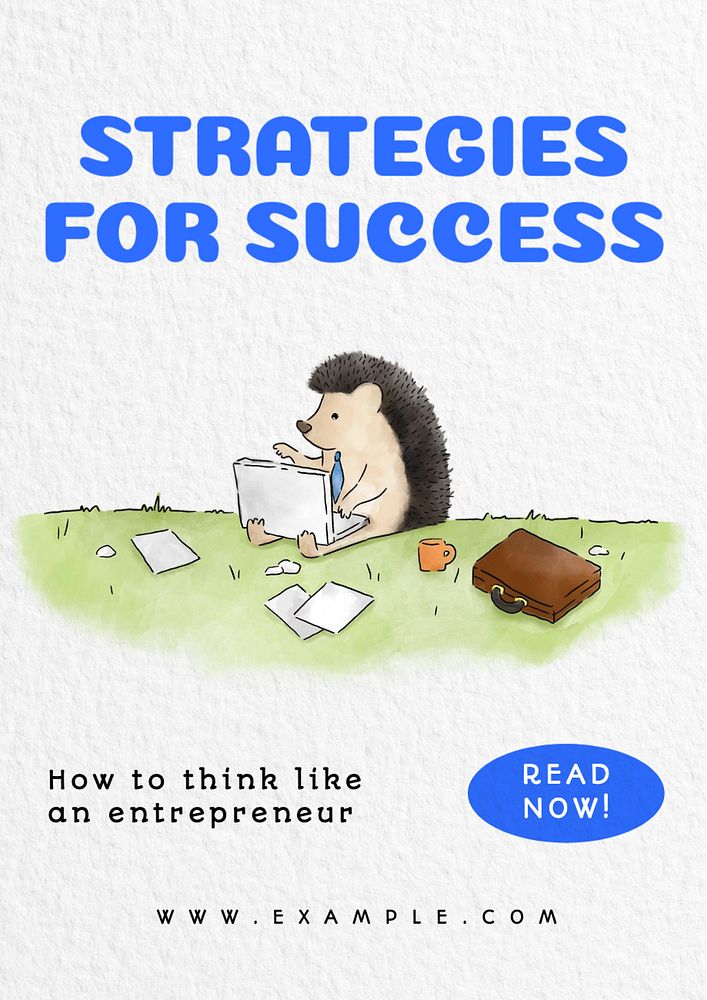 Strategies for success poster template, editable text and design