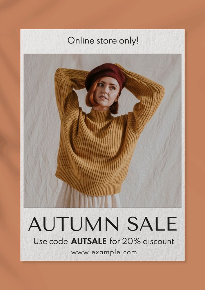 Autumn sale  poster template, editable text and design