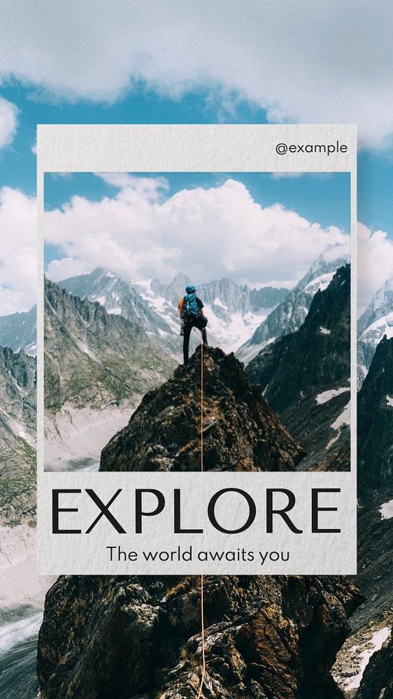 Explore  Instagram story template, editable text