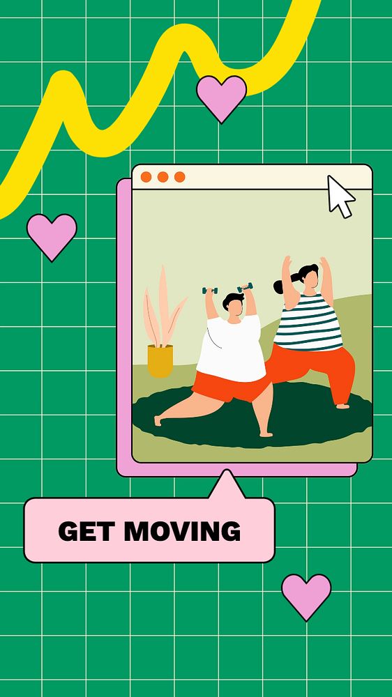 Get moving  Instagram story template, editable text