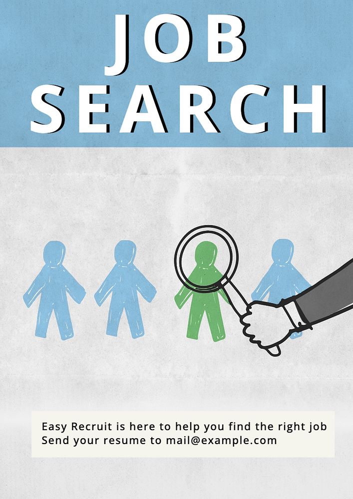 Job search  poster template, editable text and design