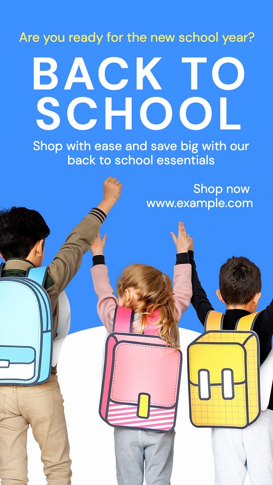 Back to school Facebook story template, editable design