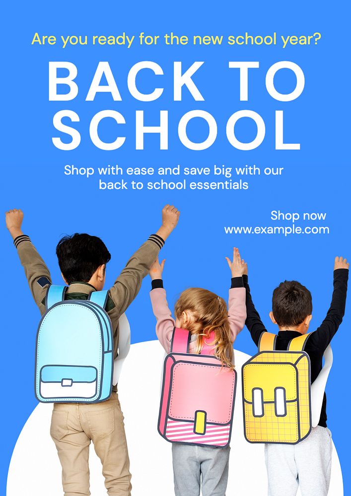 Back to school poster template, editable text and design