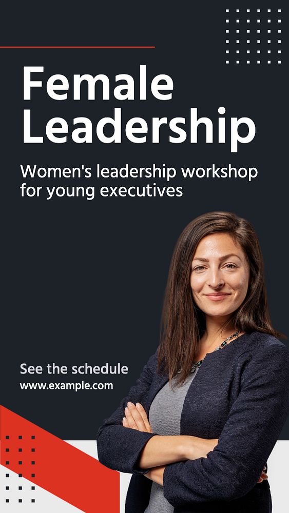 Female leadership Facebook story template, editable design