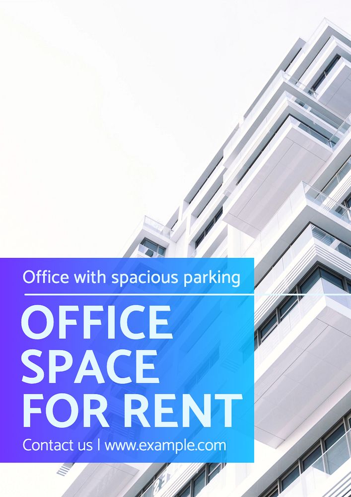 Office space  poster template, editable text and design