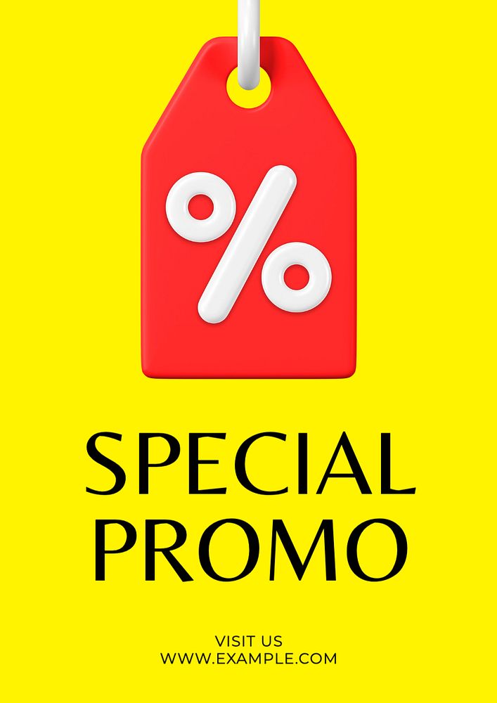 Special promo poster template, editable text and design