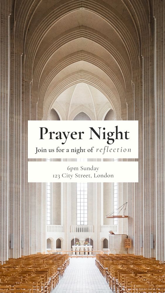 Prayer night Instagram story template, editable text