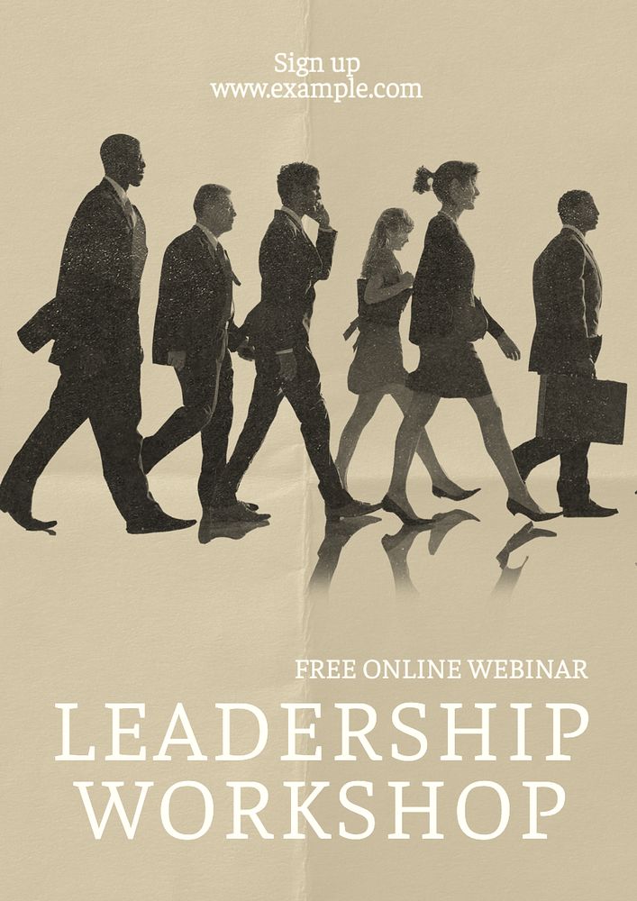 Leadership workshop poster template, editable text and design