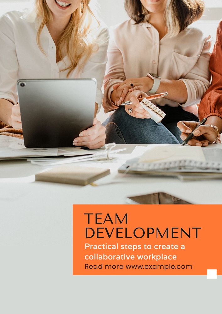 Team development  poster template, editable text and design