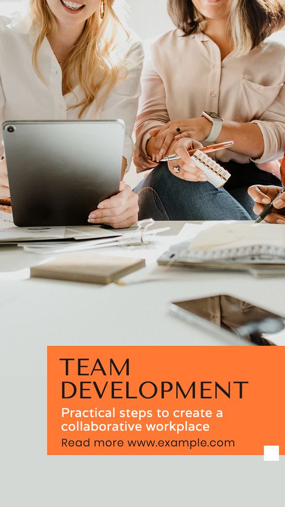 Team development  Instagram story template, editable text