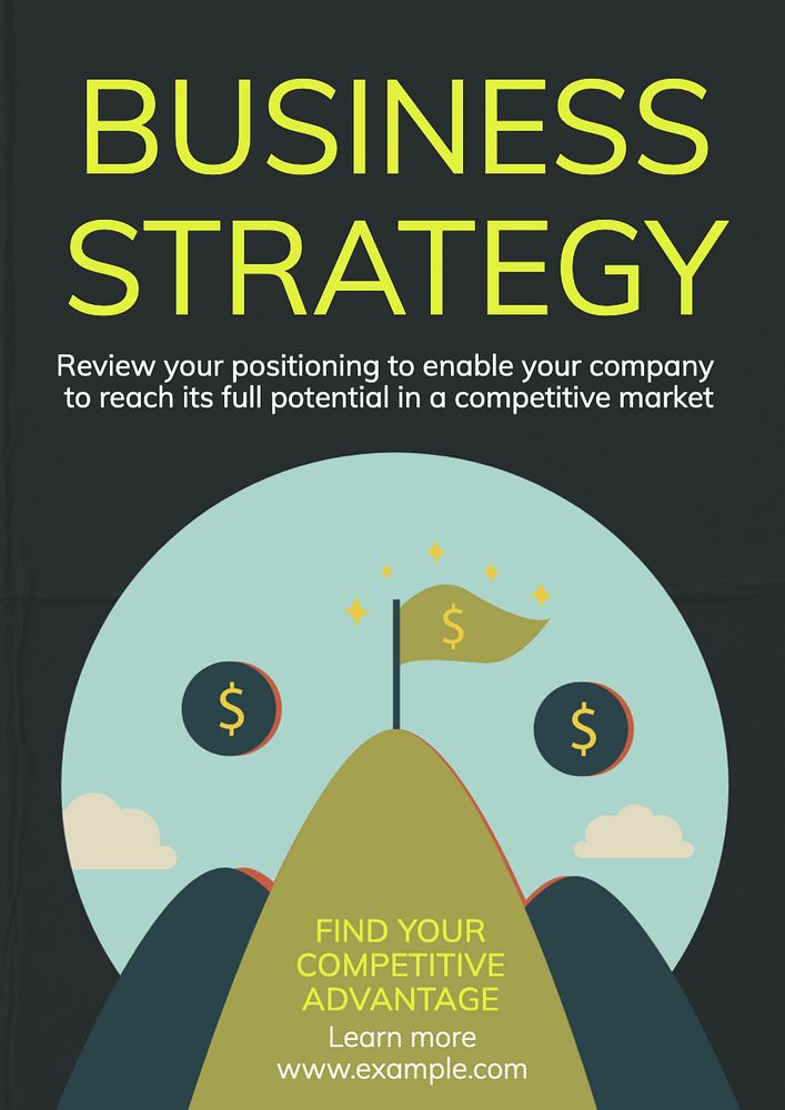 Business strategy poster template, editable text and design