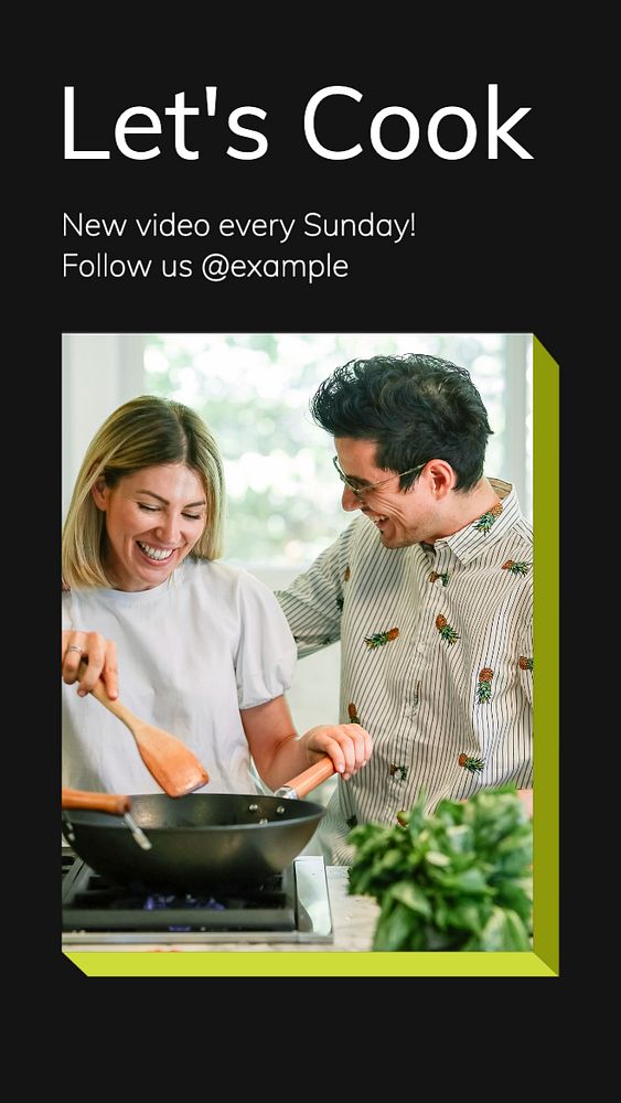 Lets cook Instagram story template, editable text
