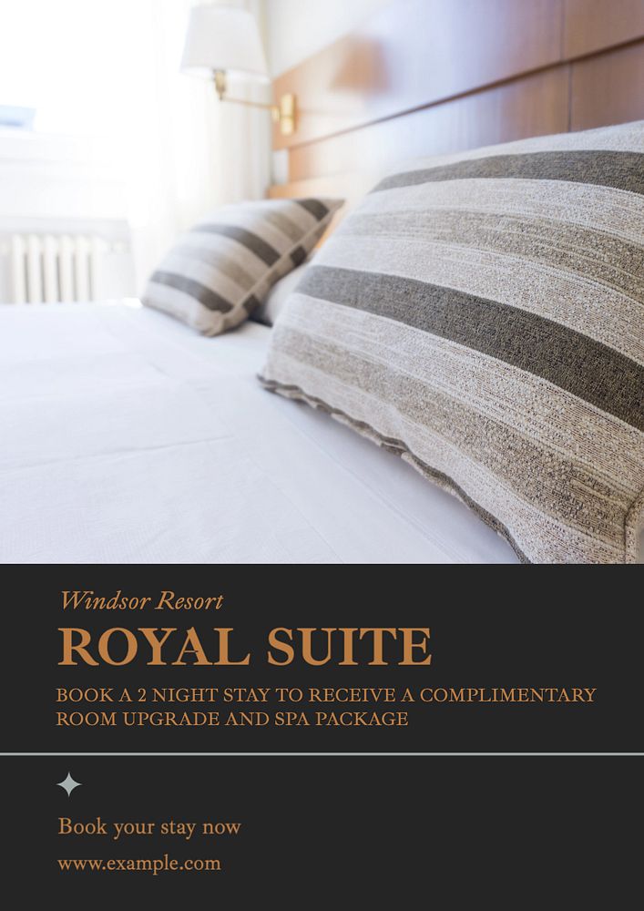 Royal suite  poster template, editable text and design