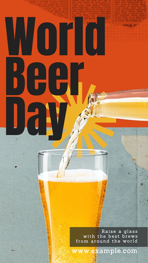 World beer day Facebook story template, editable design