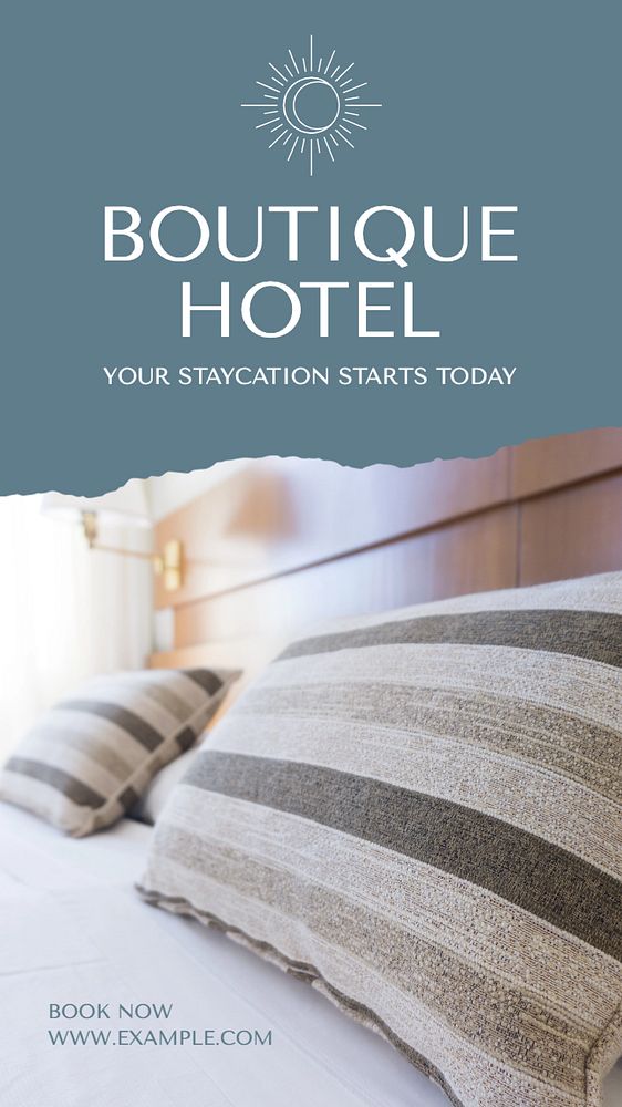 Boutique hotel  Instagram story template, editable text