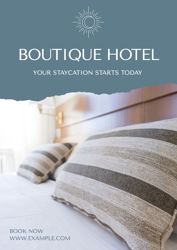 Boutique hotel  poster template, editable text and design