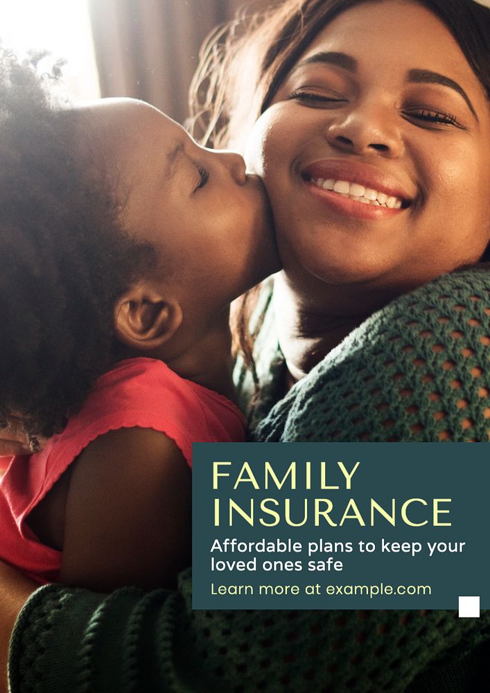 Family insurance  poster template, editable text and design