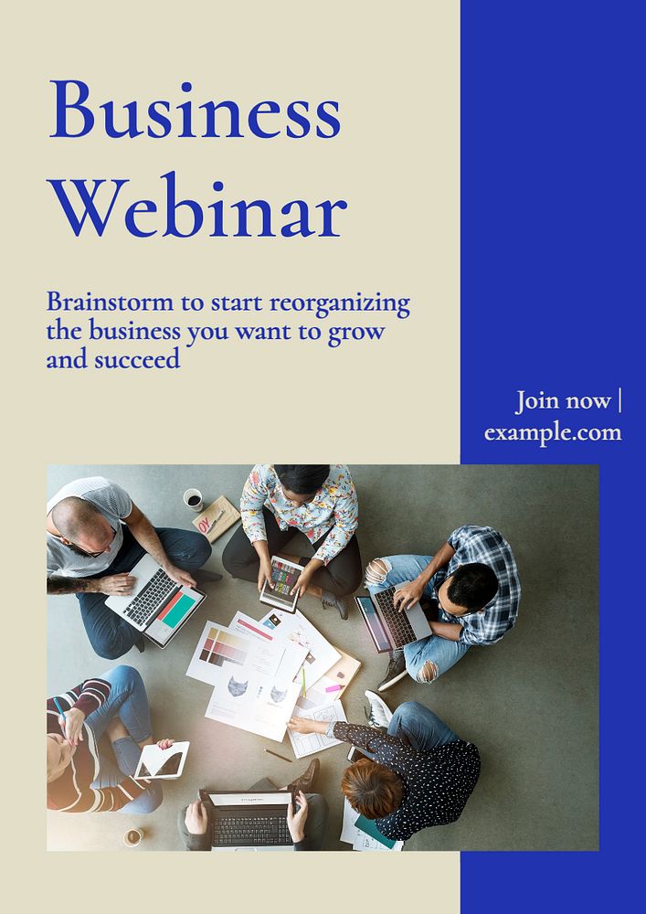 Business webinar  poster template, editable text and design